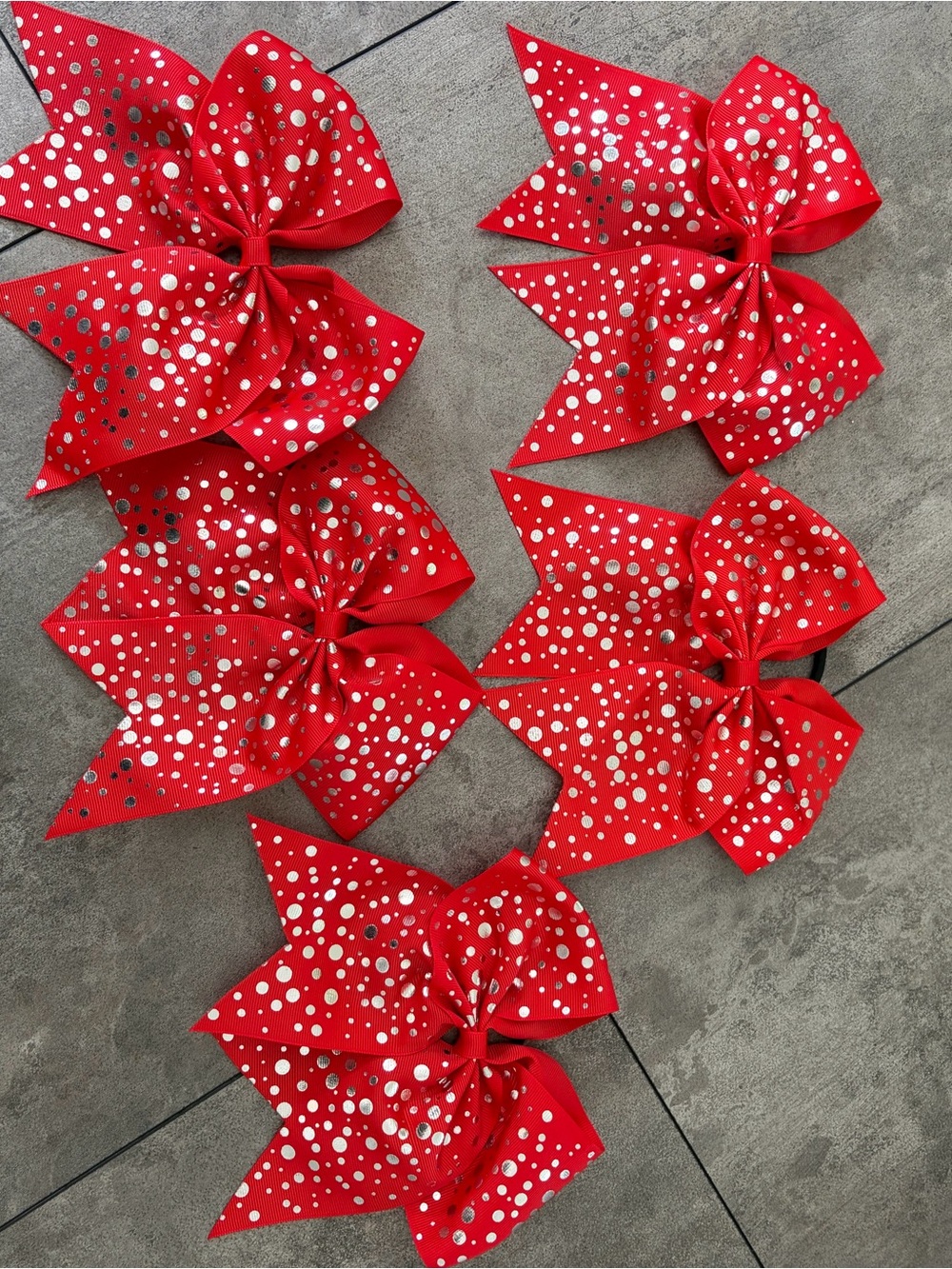 ❤️✨ Set of 5 Red Cheer Bows ✨❤️